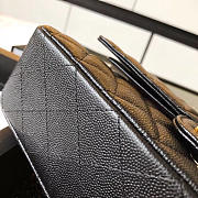 Chanel 1112 Classic Handbag Grained Calfskin Caviar Black Gold - 3