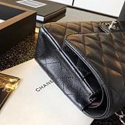  Chanel 1112 Classic Handbag Grained Calfskin Caviar Black Silver - 2