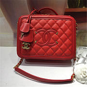 Chanel CC Filigree Medium Vanity Case Bag in Grained Calfskin A93343 Red 2018 - 1