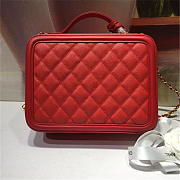 Chanel CC Filigree Medium Vanity Case Bag in Grained Calfskin A93343 Red 2018 - 4