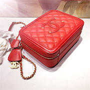 Chanel CC Filigree Medium Vanity Case Bag in Grained Calfskin A93343 Red 2018 - 3