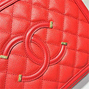Chanel CC Filigree Medium Vanity Case Bag in Grained Calfskin A93343 Red 2018 - 2