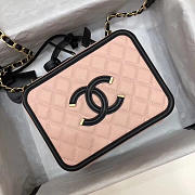 Chanel CC Filigree Medium Vanity Case Bag in Grained Calfskin A93343 Pale Pink Black 2017 - 2