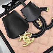 Chanel CC Filigree Medium Vanity Case Bag in Grained Calfskin A93343 Pale Pink Black 2017 - 4