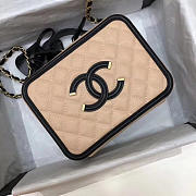 Chanel CC Filigree Large Vanity Case Bag in Grained Calfskin A93344 Beige/Black 2017 - 1