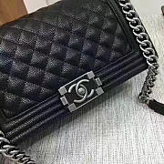 Chanel Black Quilted Caviar Medium Boy Bag A92193 - 6