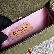 Chanel original grained leather le boy flap bag medium A67086 olive - 6