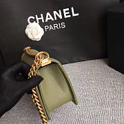 Chanel original grained leather le boy flap bag medium A67086 olive - 2