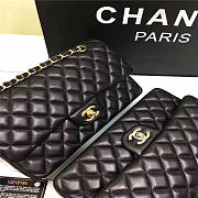 Chanel 1112 classic double flap bag Lambskin Black Gold/Silver Hardware - 3