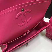 Chanel 1112 Lambskin Leather Double Flap Bag With Gold/Silver Hardware 25CM Rose Red - 2