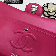 Chanel 1112 Lambskin Leather Double Flap Bag With Gold/Silver Hardware 25CM Rose Red - 3