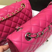 Chanel 1112 Lambskin Leather Double Flap Bag With Gold/Silver Hardware 25CM Rose Red - 4