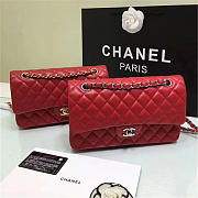 Chanel 1112 Lambskin Double Flap Bag With Gold/Silver Hardware 25cm Red - 2