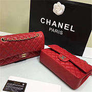 Chanel 1112 Lambskin Double Flap Bag With Gold/Silver Hardware 25cm Red - 3