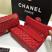 Chanel 1112 Lambskin Double Flap Bag With Gold/Silver Hardware 25cm Red - 6