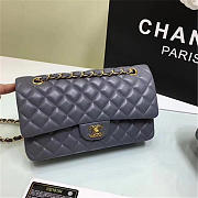 Chanel 1112 gray Lambskin Leather Flap Bag With Gold/Silver Hardware 25cm - 1