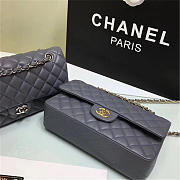 Chanel 1112 gray Lambskin Leather Flap Bag With Gold/Silver Hardware 25cm - 6