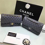 Chanel 1112 gray Lambskin Leather Flap Bag With Gold/Silver Hardware 25cm - 2