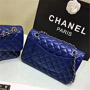 Chanel 1112 Blue Lambskin Leather Flap Bag With Gold/Silver Hardware 25cm - 5