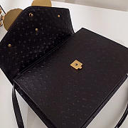 GG original leather medium ostrich top handle bag 488691 black - 3