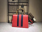 GG original leather medium top handle bag 488691 red - 5