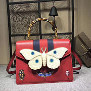 GG original leather medium top handle bag 488691 red - 2