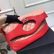 Chanel original calfskin 31 large shopping bag A57977 red&pink - 3