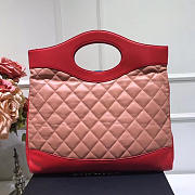 Chanel original calfskin 31 large shopping bag A57977 red&pink - 4