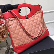 Chanel original calfskin 31 large shopping bag A57977 red&pink - 6