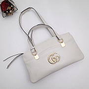 GG original calfskin arli large top handle bag 550130 white - 2