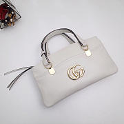 GG original calfskin arli large top handle bag 550130 white - 4