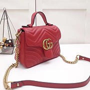 GG marmont original calfskin mini top handle bag 547260 red - 6