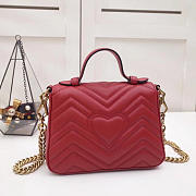 GG marmont original calfskin mini top handle bag 547260 red - 4