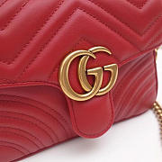 GG marmont original calfskin mini top handle bag 547260 red - 2