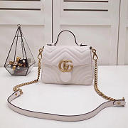 GG marmont original calfskin mini top handle bag 547260 white - 1