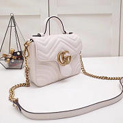 GG marmont original calfskin mini top handle bag 547260 white - 2