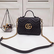 GG marmont original calfskin mini top handle bag 547260 black - 1
