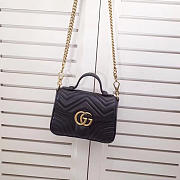 GG marmont original calfskin mini top handle bag 547260 black - 6