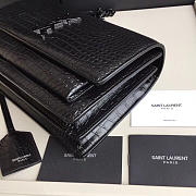 Saint Laurent Medium Sunset Bag In Black Crocodile Embossed Leather 442906DND0U1000 - 3