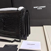 Saint Laurent Medium Sunset Bag In Black Crocodile Embossed Leather 442906DND0U1000 - 5