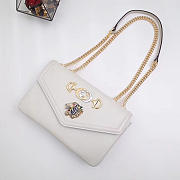 GG original calfskin medium tiger head shoulder bag 537241 white - 3