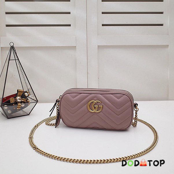  GG original calfskin marmont mini chain bag 546581 nude - 1