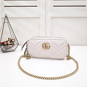 GG original calfskin marmont mini chain bag 546581 white - 1