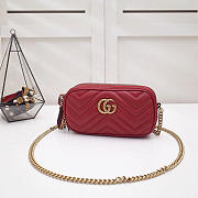 GG original calfskin marmont mini chain bag 546581 red - 1
