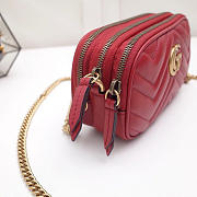 GG original calfskin marmont mini chain bag 546581 red - 5