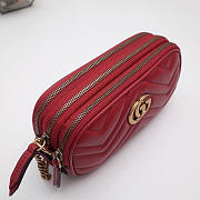 GG original calfskin marmont mini chain bag 546581 red - 3