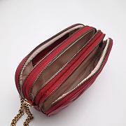 GG original calfskin marmont mini chain bag 546581 red - 4