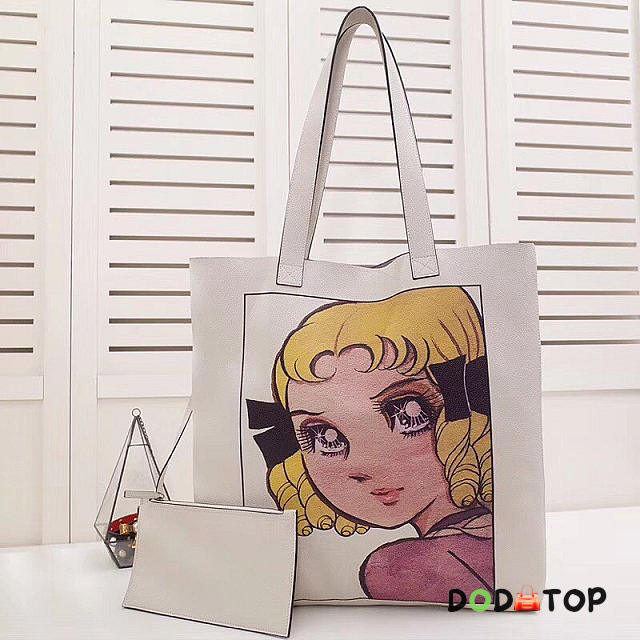 GG original calfskin doll large tote bag 519335 white - 1