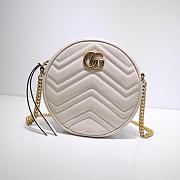 GG marmont original calfskin mini round shoulder bag 550154 white - 1