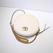 GG marmont original calfskin mini round shoulder bag 550154 white - 2